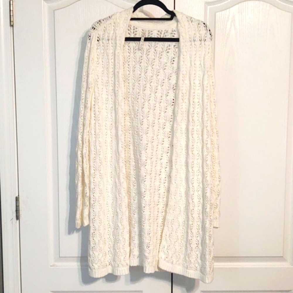 White extra long cardigan never worn